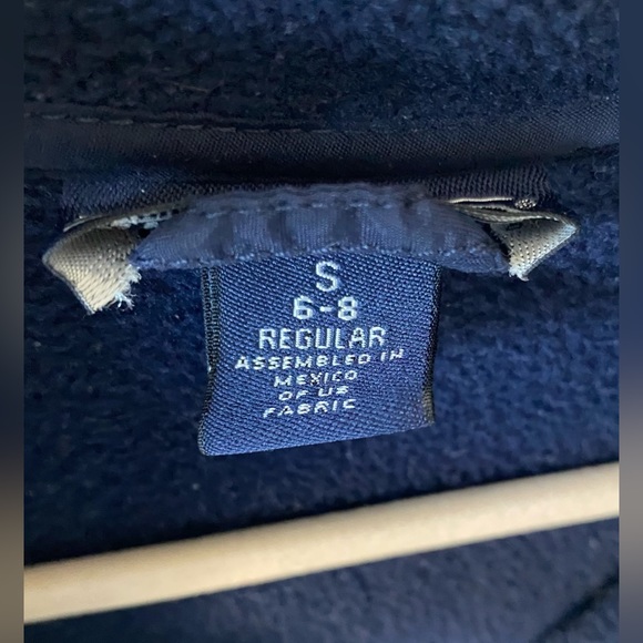 Lands End Embroidered Carmel Royal Blue Full Zip Fleece - Picture 5 of 5